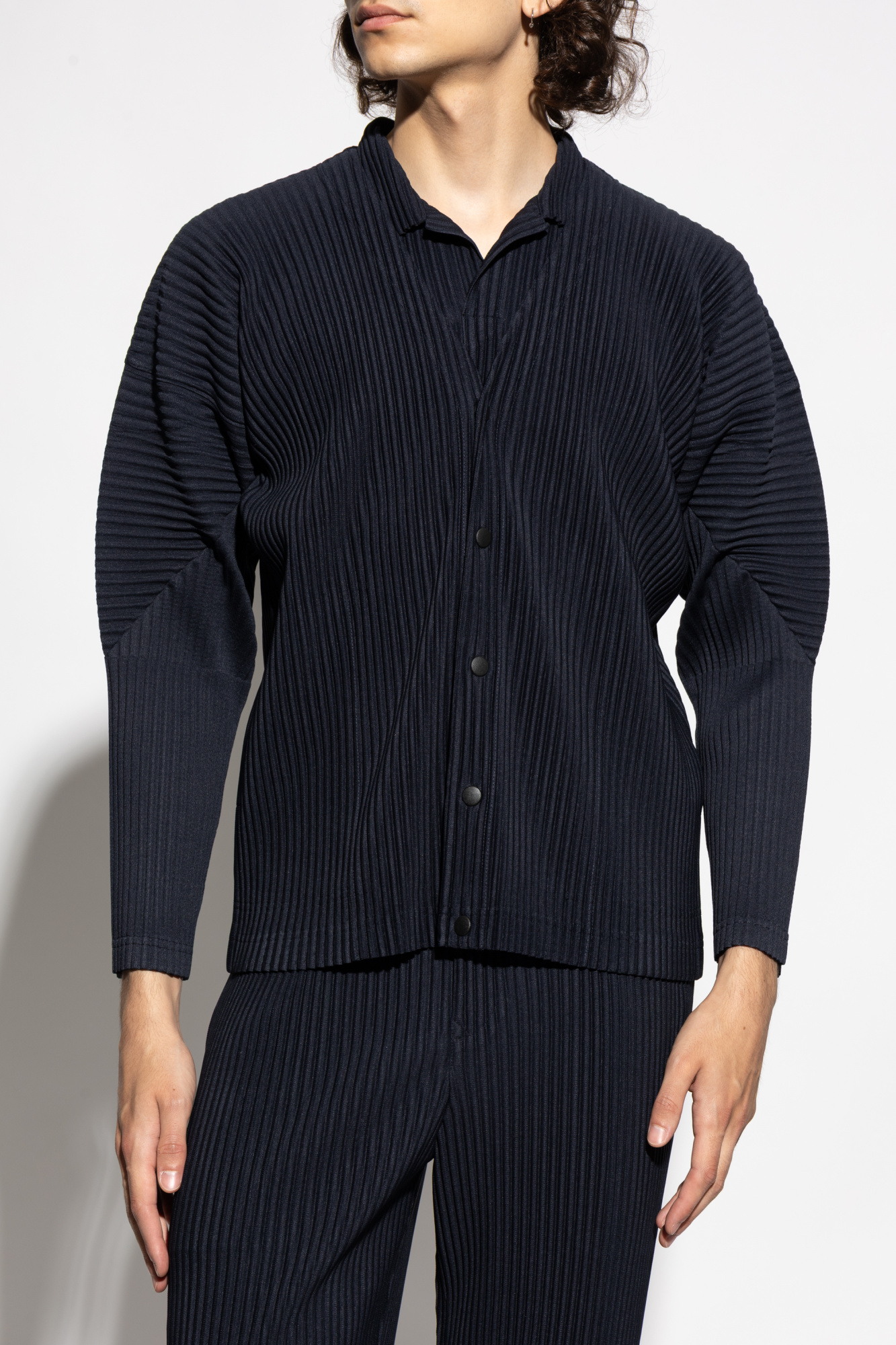 Navy blue Pleated cardigan Homme Plissé Issey Miyake